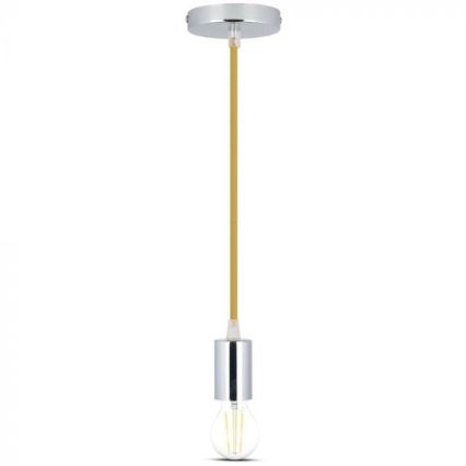 Cavo di alimentazione 1xE27/60W/230V marrone/cromo lucido