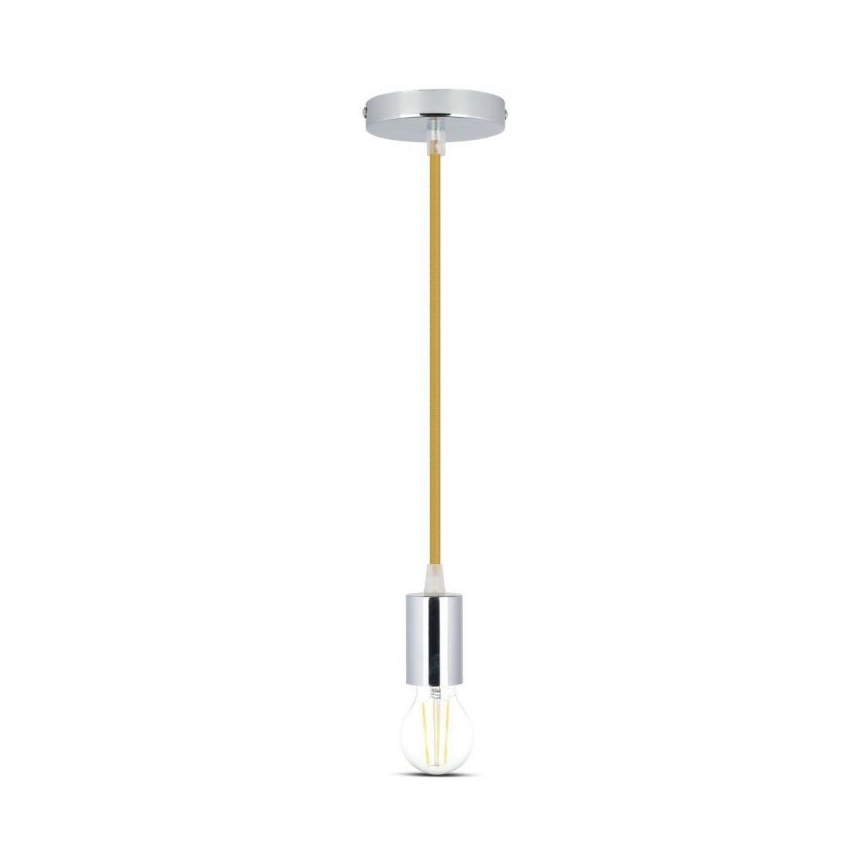 Cavo di alimentazione 1xE27/60W/230V marrone/cromo lucido