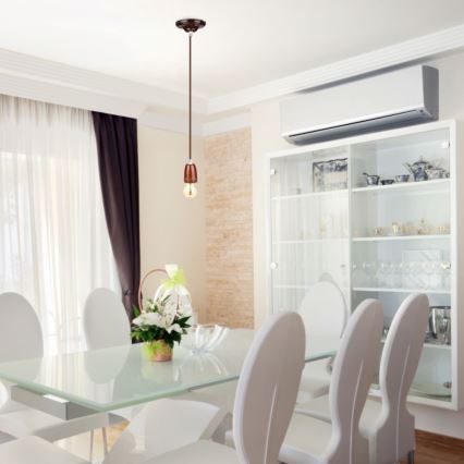 Cavo di alimentazione 1xE27/60W/230V marrone/porcellana