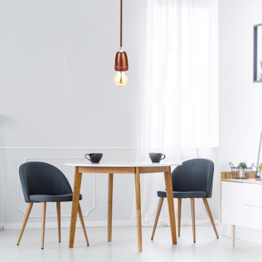 Cavo di alimentazione 1xE27/60W/230V marrone/porcellana