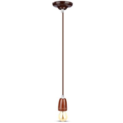 Cavo di alimentazione 1xE27/60W/230V marrone/porcellana