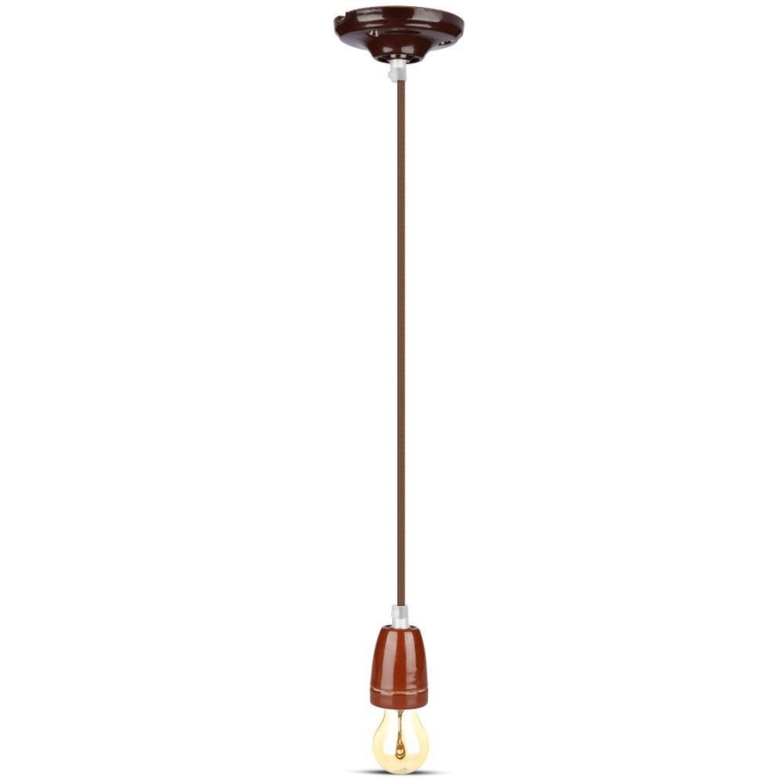 Cavo di alimentazione 1xE27/60W/230V marrone/porcellana