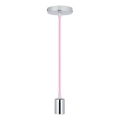 Cavo di alimentazione 1xE27/60W/230V rosa chiaro/cromo lucido