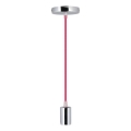 Cavo di alimentazione 1xE27/60W/230V rosa scuro/cromo lucido