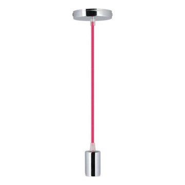 Cavo di alimentazione 1xE27/60W/230V rosa scuro/cromo lucido
