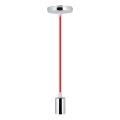 Cavo di alimentazione 1xE27/60W/230V rosso/cromo lucido