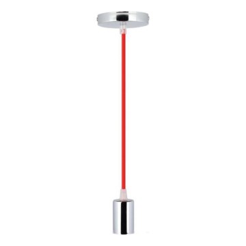 Cavo di alimentazione 1xE27/60W/230V rosso/cromo lucido