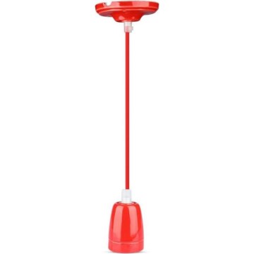 Cavo di alimentazione 1xE27/60W/230V rosso/porcellana