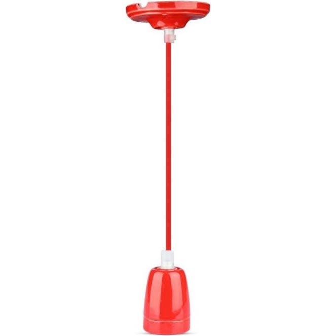 Cavo di alimentazione 1xE27/60W/230V rosso/porcellana