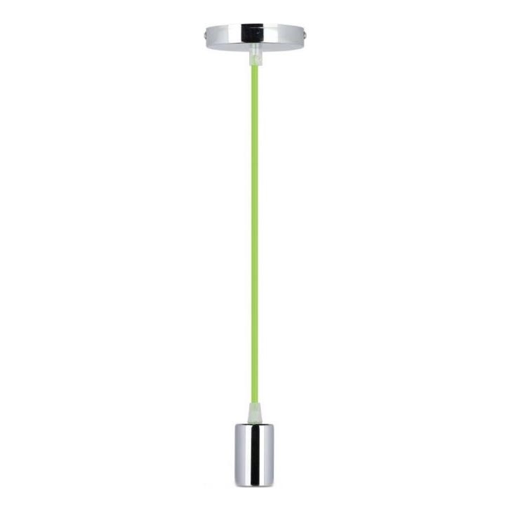 Cavo di alimentazione 1xE27/60W/230V verde/cromo lucido