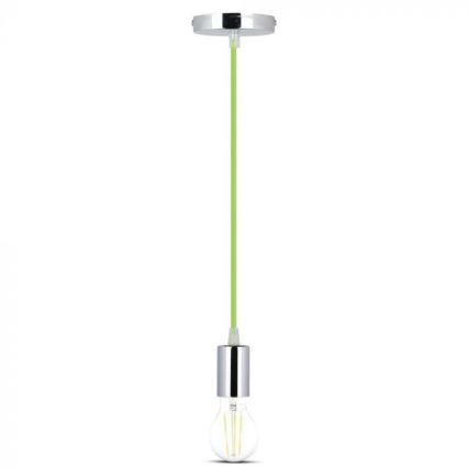 Cavo di alimentazione 1xE27/60W/230V verde/cromo lucido