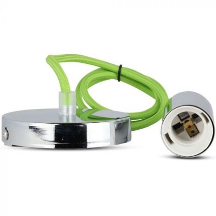 Cavo di alimentazione 1xE27/60W/230V verde/cromo lucido