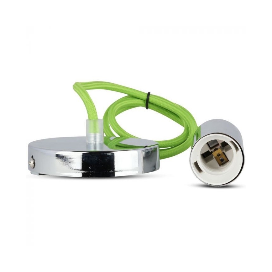 Cavo di alimentazione 1xE27/60W/230V verde/cromo lucido