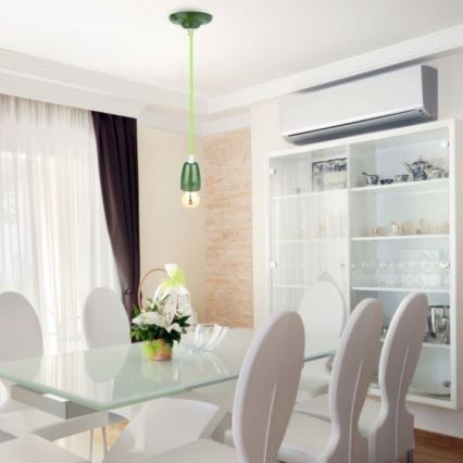 Cavo di alimentazione 1xE27/60W/230V verde/porcellana