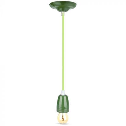 Cavo di alimentazione 1xE27/60W/230V verde/porcellana