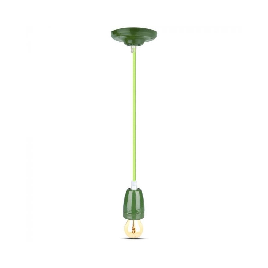 Cavo di alimentazione 1xE27/60W/230V verde/porcellana