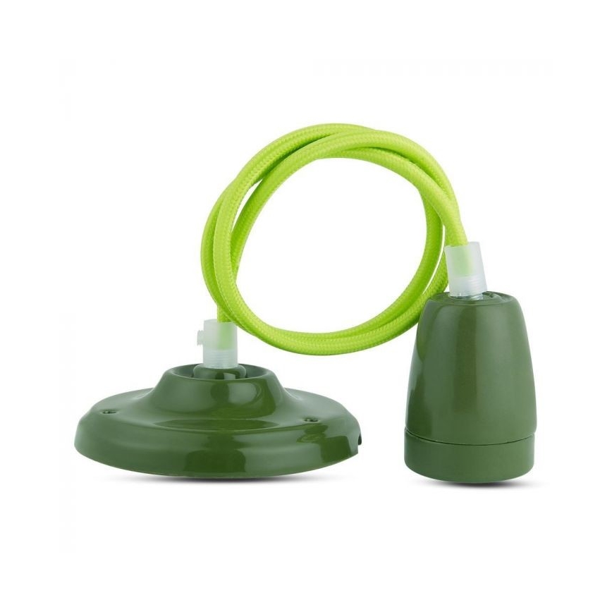 Cavo di alimentazione 1xE27/60W/230V verde/porcellana
