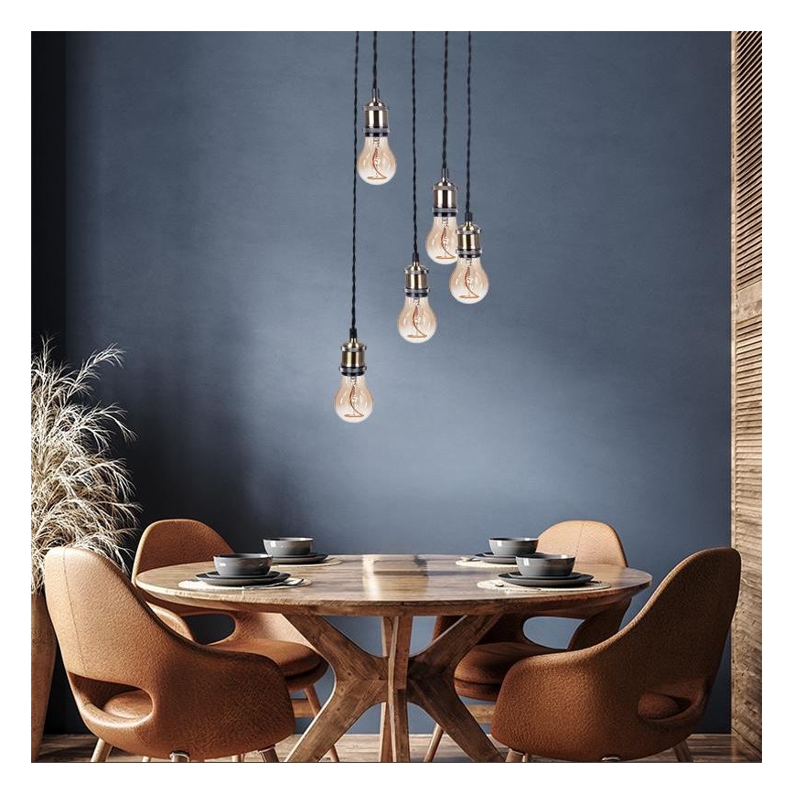 Cavo di alimentazione 5xE27/60W/230V bronzo