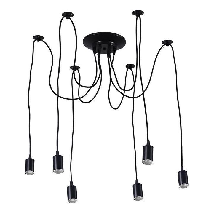Cavo di alimentazione 6xE27/60W/230V ragno nero