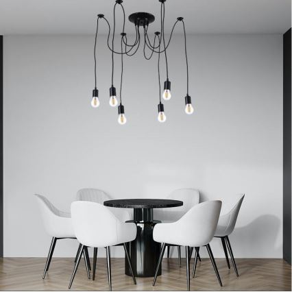 Cavo di alimentazione 6xE27/60W/230V ragno nero