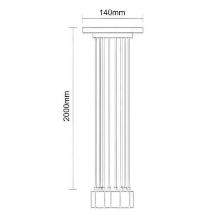 Cavo di alimentazione 6xE27/60W/230V ragno nero