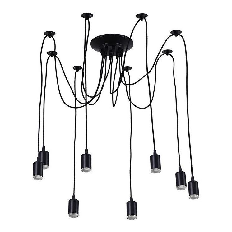 Cavo di alimentazione 8xE27/60W/230V ragno nero