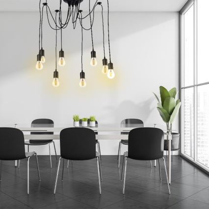Cavo di alimentazione 8xE27/60W/230V ragno nero