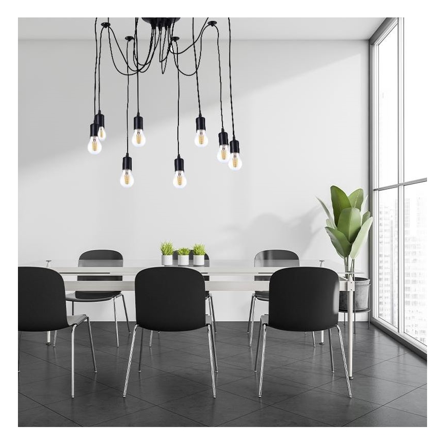 Cavo di alimentazione 8xE27/60W/230V ragno nero