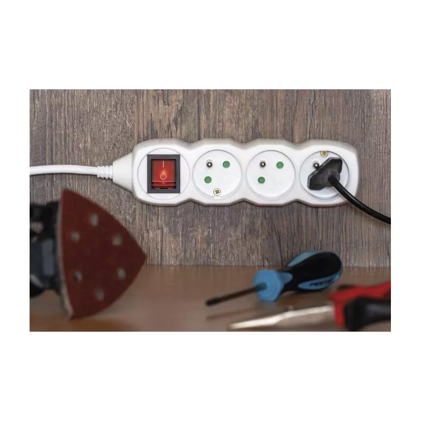 Cavo di prolunga con interruttore 5Z 5m bianco