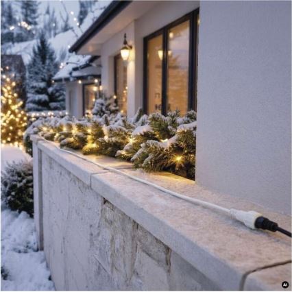 Cavo di prolunga da esterno per catene luminose 10 m IP44 bianco