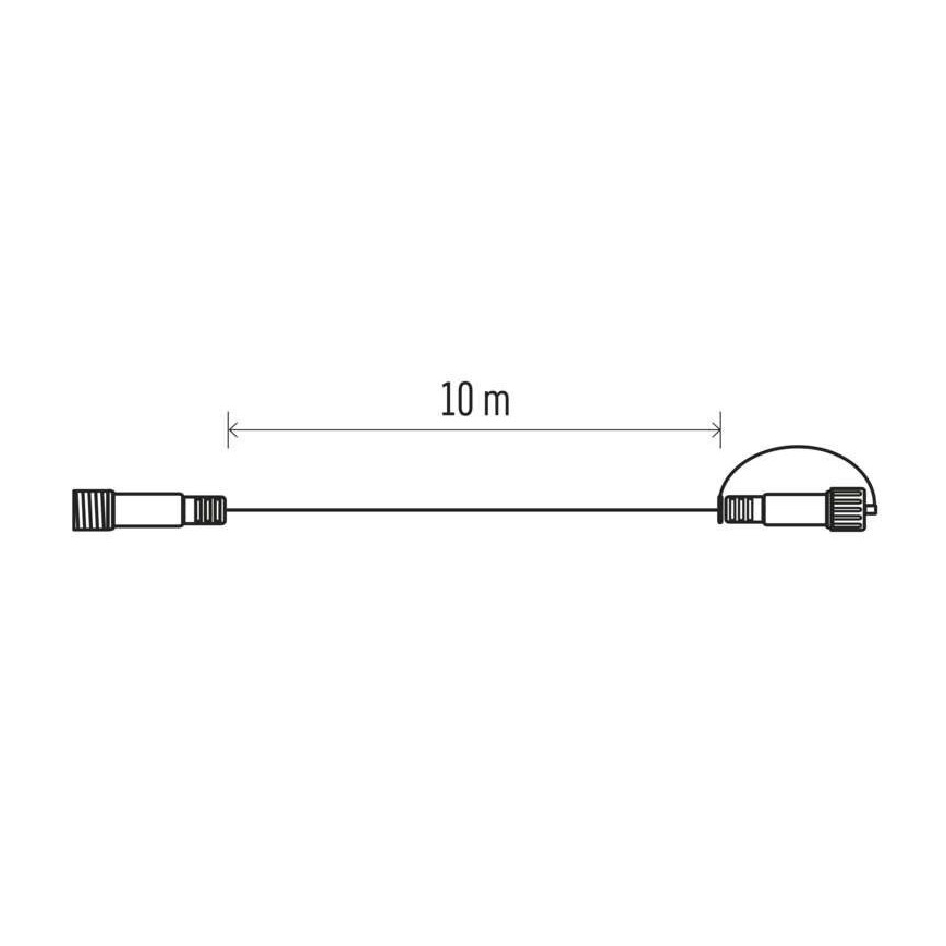 Cavo di prolunga da esterno per catene luminose 10 m IP44 bianco