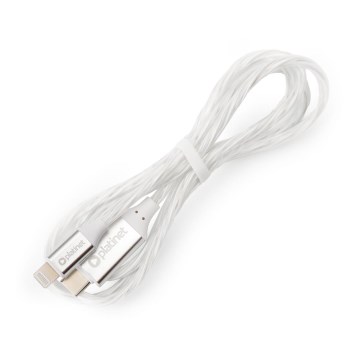 Cavo USB USB-C / Lightning connettore con LED retroilluminazione 27W 1m bianco