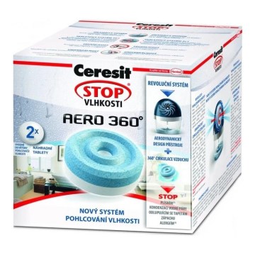 Ceresit - Pastiglie per deumidificatore 2 in 1 AERO 360° 2x 450 g neutro