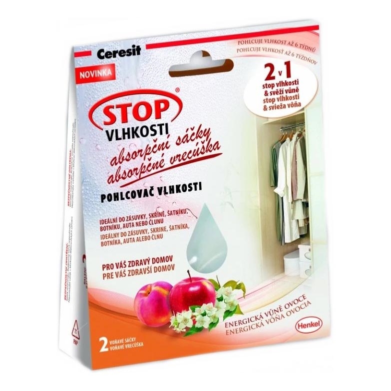 Ceresit - Sachets absorbeurs d'humidité 2 x 50 g, parfum fruits énergisants