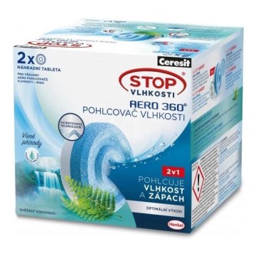 Ceresit - Tabletten für Luftentfeuchter 2-in-1 AERO 360° 2x 450 g Wasserfallfrische