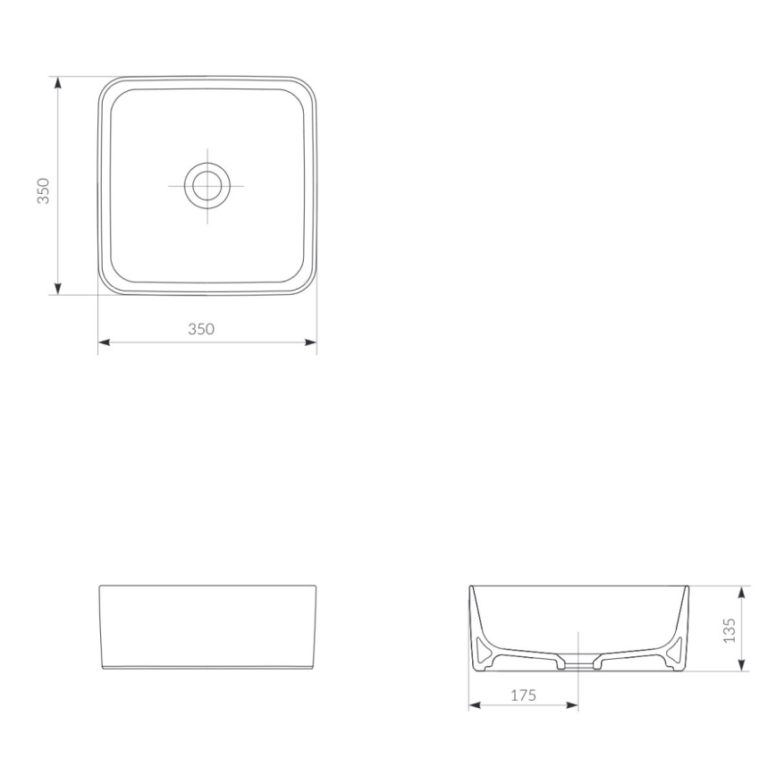 Cersanit K114-007-ECO - Lavabo à poser CREA 35x35 cm céramique/blanc brillant