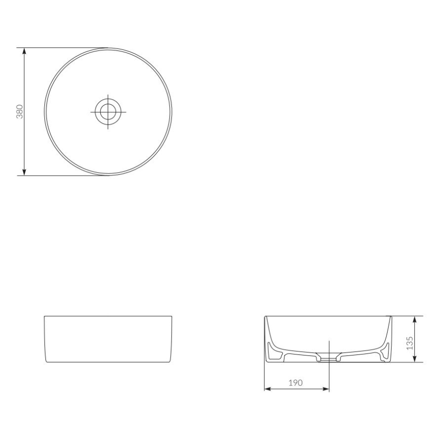 Cersanit K114-020 - Lavabo da appoggio CREA diam. 38 cm ceramica/bianco lucido