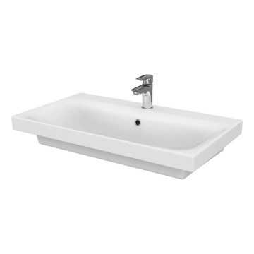 Cersanit K116-013-ECO - Lavabo à encastrer MODUO 45 x 80 cm en céramique, finition blanc brillant