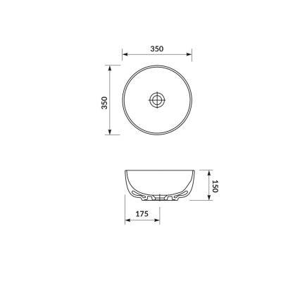 Cersanit K116-047-ECO - Vasque à poser MODUO Ø 35 cm céramique/blanc brillant