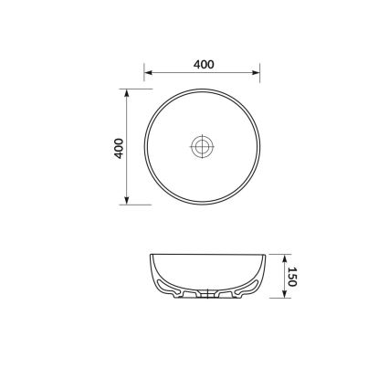 Cersanit K116-048-ECO - Vasque à poser MODUO Ø 40 cm, céramique, blanc brillant