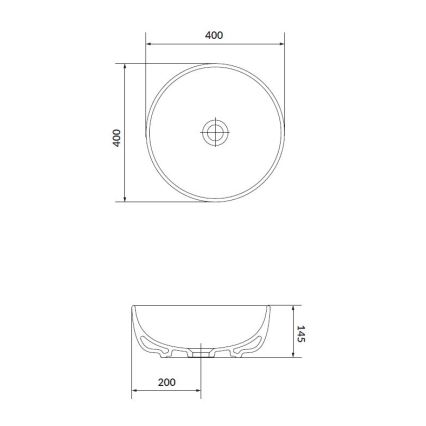 Cersanit K116-048 - Aufsatzwaschbecken MODUO Ø 40 cm Keramik/glänzendes Weiß