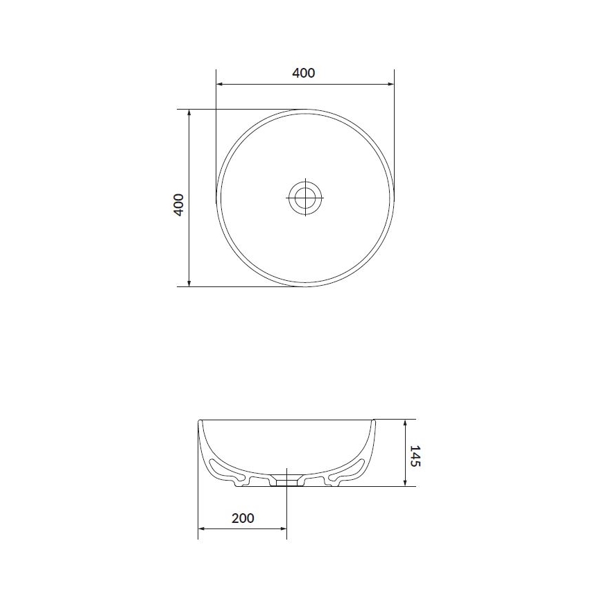 Cersanit K116-048 - Aufsatzwaschbecken MODUO Ø 40 cm Keramik/glänzendes Weiß
