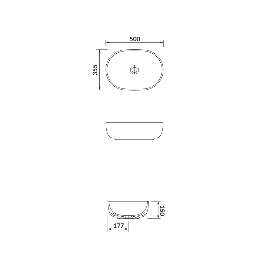 Cersanit K116-049 - Lavabo da appoggio MODUO 35,5x50 cm ceramica/bianco lucido