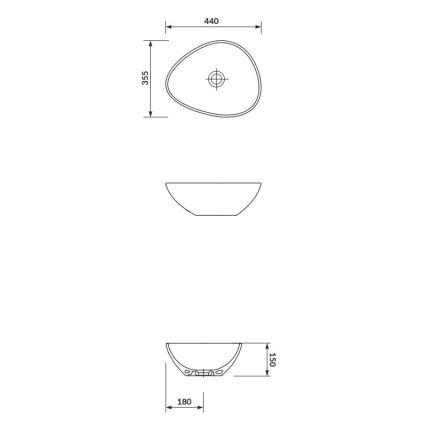 Cersanit K116-051 - Lavabo à poser MODUO 35,5x44 cm céramique/blanc brillant