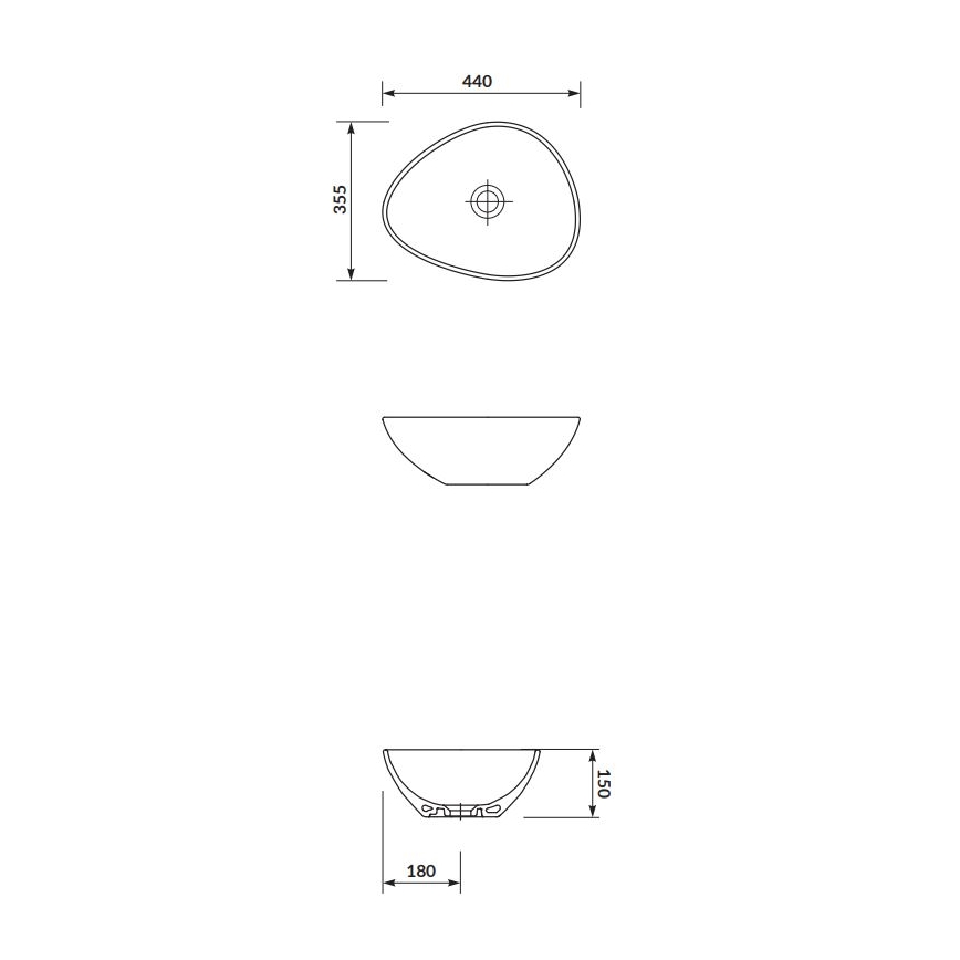 Cersanit K116-051 - Lavabo à poser MODUO 35,5x44 cm céramique/blanc brillant