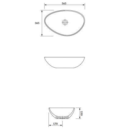Cersanit K116-052 - Aufsatzwaschbecken MODUO 36,5x56,5 cm Keramik/glänzendes Weiß