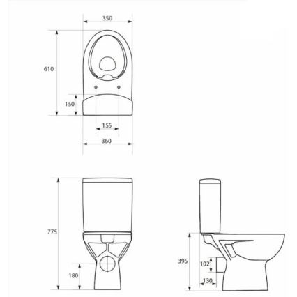 Cersanit K27-062 - WC sur pied PARVA céramique/blanc