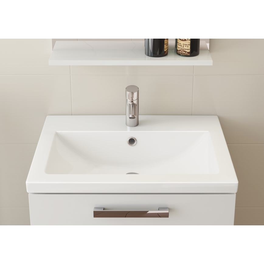 Cersanit K32-004-BOX - Aufsatz-/wandhängendes Waschbecken COMO 45x80 cm Keramik/glänzend weiß
