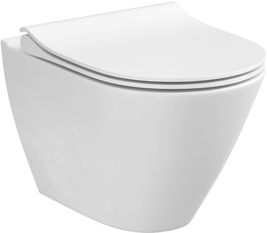Cersanit K701-104 - WC sospeso con sedile CITY OVAL ceramica/bianco