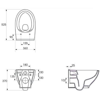 Cersanit K701-147 - WC sospeso con sedile SAVIO ceramica/bianco